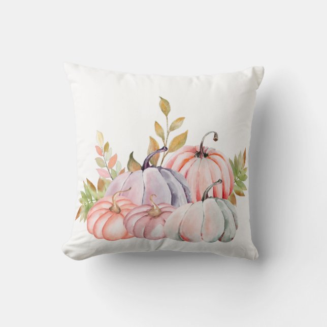 Waterverf Pumpkin Pillow Kussen (Voorkant)