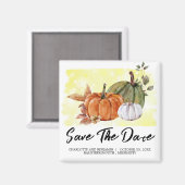 Waterverf Pumpkin Save the Date Fall Wedding Magneet (Voorkant / Achterkant)