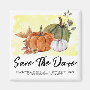 Waterverf Pumpkin Save the Date Fall Wedding Magneet