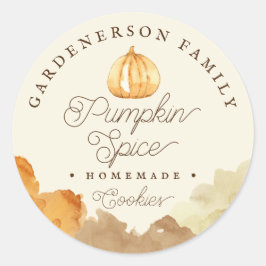 Waterverf Pumpkin Spice Classic Round Sticker