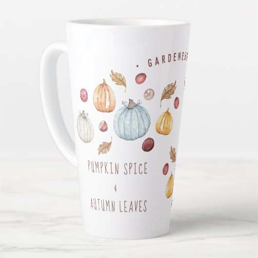 Waterverf Pumpkin Spice Cute Custom Latte Mok (Linkerhoek)