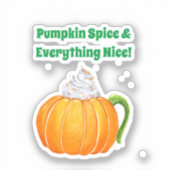 Waterverf Pumpkin Spice Latte Sticker (Voorkant)