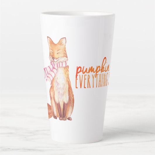 Waterverf Pumpkin Spice Sitting Fox Latte Mok (Voorkant)