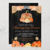 Waterverf Pumpkin  Thanksgiving Dinner Kaart (Voorkant / Achterkant)