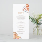 Waterverf Pumpkin Thanksgiving Dinner Menu (Staand voorkant)