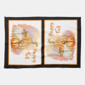 Waterverf Pumpkin Trio Happy Herfst Theedoek (Horizontaal)