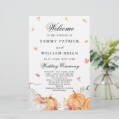 Waterverf Pumpkin Wedding Ceremony Programme (Staand voorkant)