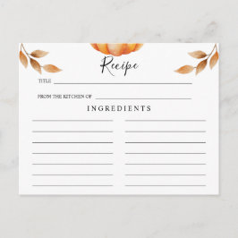 Waterverf Pumpkin Wedding Recipe Briefkaart