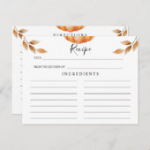 Waterverf Pumpkin Wedding Recipe Briefkaart (Voorkant / Achterkant)