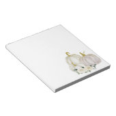 Waterverf Pumpkin White Floral Rozen Notitieblok (Schuin)