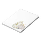 Waterverf Pumpkin White Floral Rozen Notitieblok (Gedraaid)