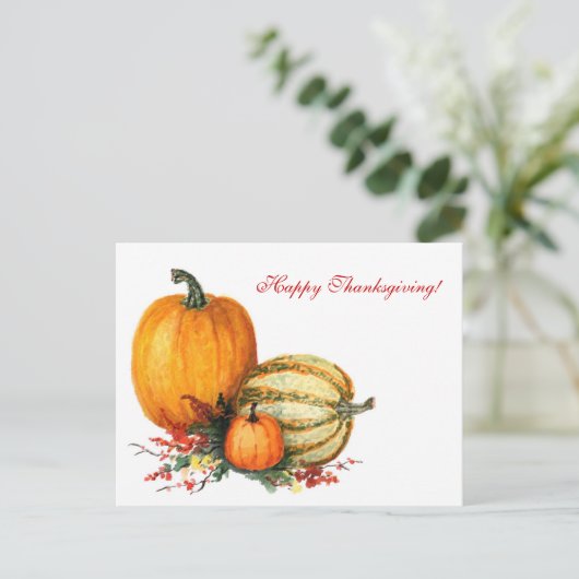 Waterverf Pumpkins Feestdagenkaart (Staand voorkant)