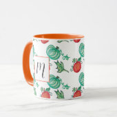 Waterverf Pumpkins Green Oranje Greenery Pattern Mok (Voorkant links)