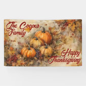 Waterverf Pumpkins verlaat de Thanksgiving Spandoek (Horizontaal)