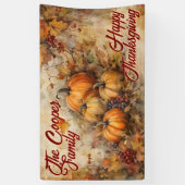 Waterverf Pumpkins verlaat de Thanksgiving Spandoek (Verticaal)