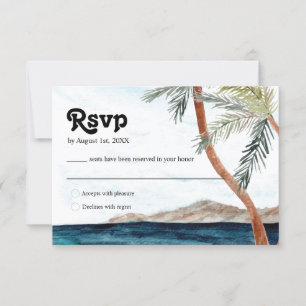 Waterverf Punta Cana Tropical Beach RSVP-kaart RSVP Kaartje