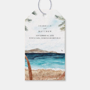 Waterverf Punta Cana Tropisch strand Cadeaulabel