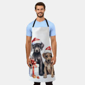 Waterverf puppy met geschenken schort (Gedragen)