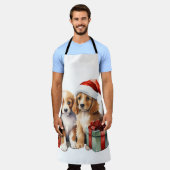 Waterverf puppy met geschenken schort (Gedragen)