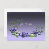 Waterverf Purple Flowers Briefkaart (Voorkant / Achterkant)