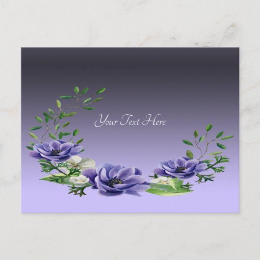 Waterverf Purple Flowers Briefkaart (Voorkant)
