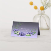 Waterverf Purple Flowers Place Card (Achterkant)