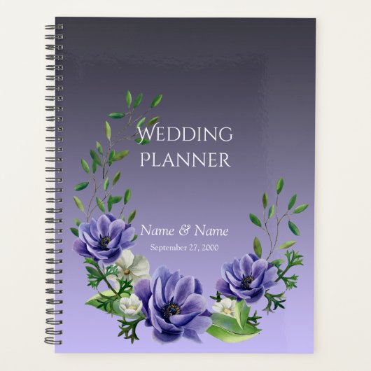 Waterverf Purple Flowers Planner (Voorkant)