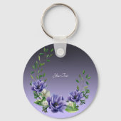 Waterverf Purple Flowers Sleutelhanger (Achterkant)
