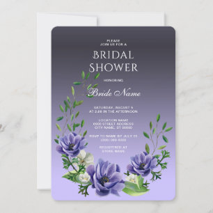 Waterverf Purple Flowers Vrijgezellenfeest Kaart