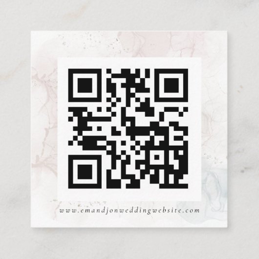Waterverf QR-code Bindende RSVP Informatiekaartje (Achterkant)