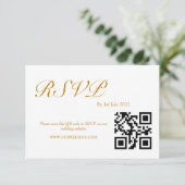 Waterverf QR-code ROOS RSVP Kaartje (Staand voorkant)