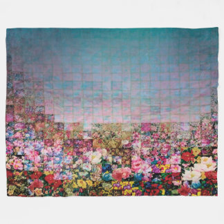 waterverf quilt blauwgroen vervagen fleece deken