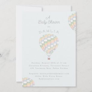 waterverf quilt hete luchtballon Baby Shower Kaart