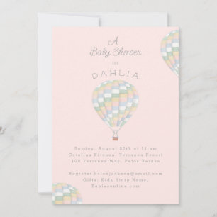 waterverf quilt heteluchtballon Baby shower Kaart