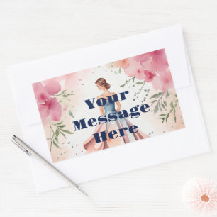 Waterverf Quinceanera Viering Rechthoekige Sticker