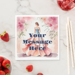 Waterverf Quinceanera Viering Servet