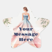 Waterverf Quinceanera Viering Ster Sticker (Voorkant)