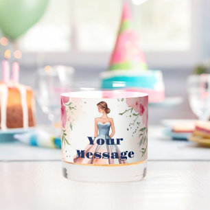 Waterverf Quinceanera Viering Whisky Glas