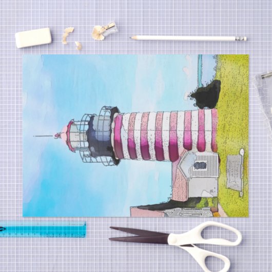 Waterverf Quoddy Lighthouse Tissuepapier (Craft)
