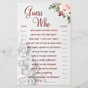 Waterverf raad wie Vrijgezellenfeest spelkaart Flyer