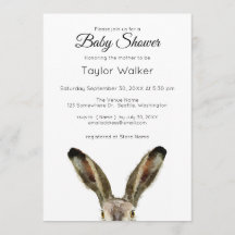 Waterverf Rabbit Baby shower Invitation
