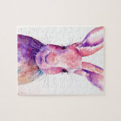 Waterverf Rabbit Hare Portret Legpuzzel (Horizontaal)