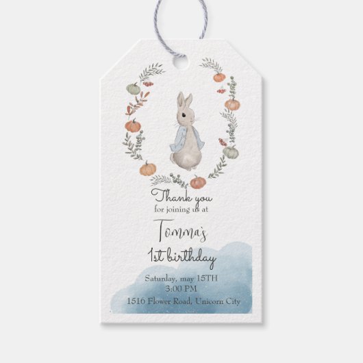 Waterverf Rabbit Peter Gift Labels Cadeaulabel (Voorkant)