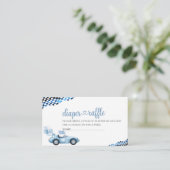 Waterverf Race Auto baby shower luier verloting Informatiekaartje (Staand voorkant)