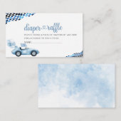 Waterverf Race Auto baby shower luier verloting Informatiekaartje (Voorkant / Achterkant)