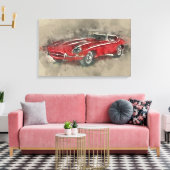 Waterverf  Race auto muurkunst canvas print (Insitu (Woonkamer))