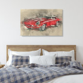 Waterverf  Race auto muurkunst canvas print (Insitu (Slaapkamer))