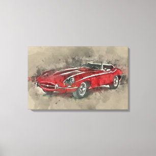 Waterverf  Race-carrosseriebouwcanvas Canvas Afdruk