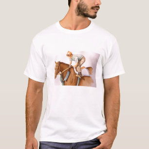 Waterverf Race Horse en Jockey T-shirt