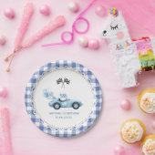 Waterverf raceauto 1e verjaardag papieren bordje (Feest)